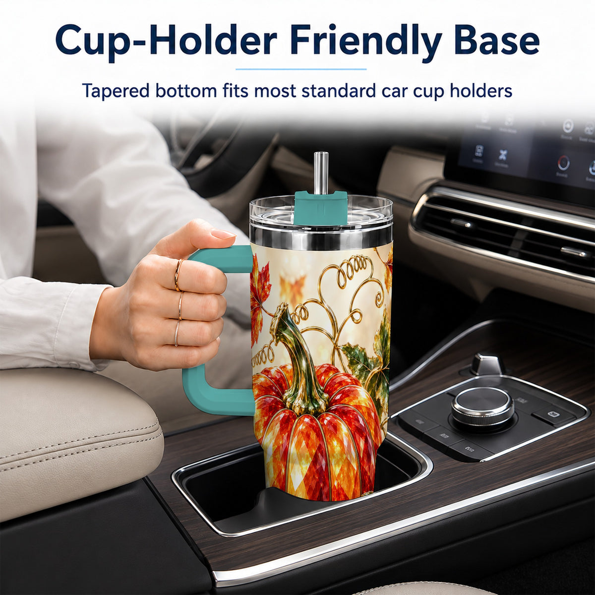 #pl[40oz|Green] Faceted Pumpkin 40oz Tumbler, Autumn Tumbler, Stainless Steel Travel Cup