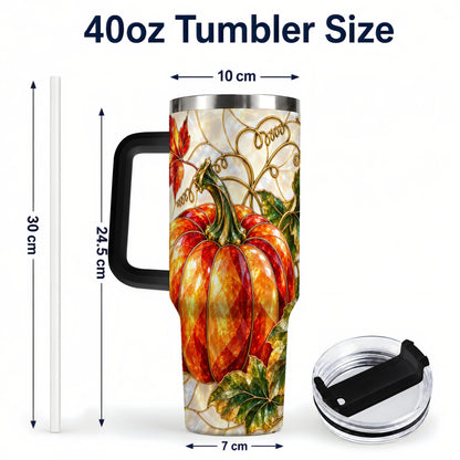 #pl[40oz|Black] Mosaic Pumpkin 40oz Tumbler, Autumn Tumbler, Stainless Steel Travel Cup