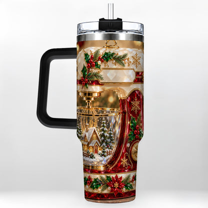 #pl[40oz|Black] Christmas Mixer 40oz Tumbler with Handle, Holiday Baking Travel Cup