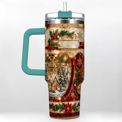 #pl[40oz|Green] Christmas Mixer 40oz Tumbler with Handle, Holiday Baking Travel Cup