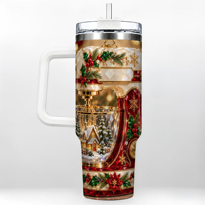 Christmas Mixer 40oz Tumbler with Handle, Holiday Baking Travel Cup
