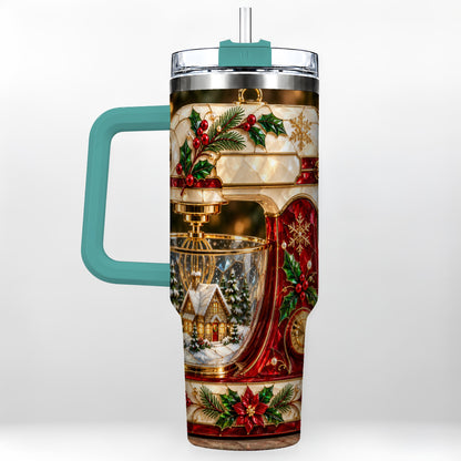 #pl[40oz|Green] Holiday Mixer 40oz Tumbler with Handle, Christmas Baking Travel Cup