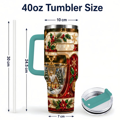 #pl[40oz|Green] Holiday Mixer 40oz Tumbler with Handle, Christmas Baking Travel Cup