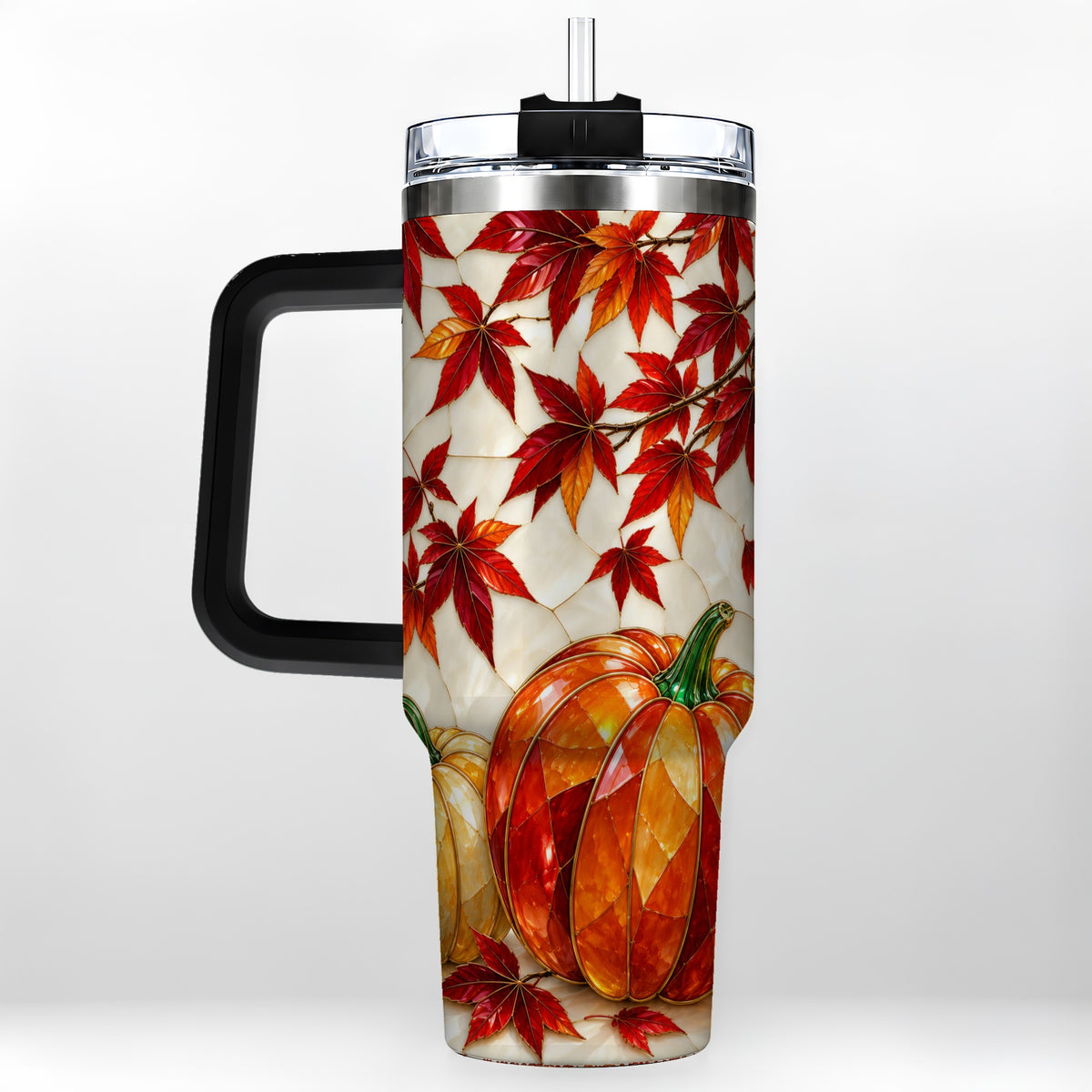#pl[40oz|Black] Jeweled Pumpkin Tumbler 40oz, Fall Tumbler, Stainless Steel Travel Cup
