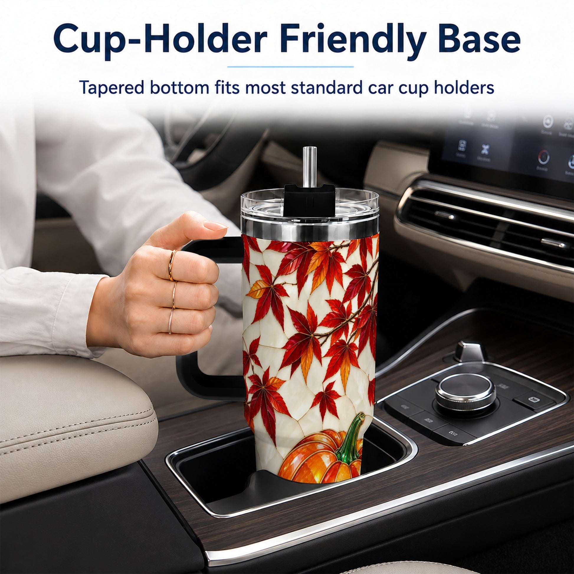 #pl[40oz|Black] Jeweled Pumpkin Tumbler 40oz, Fall Tumbler, Stainless Steel Travel Cup