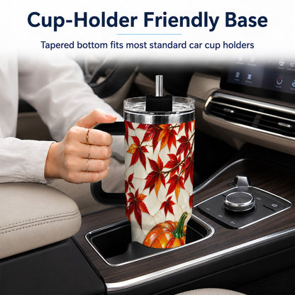 #pl[40oz|Black] Jeweled Pumpkin Tumbler 40oz, Fall Tumbler, Stainless Steel Travel Cup