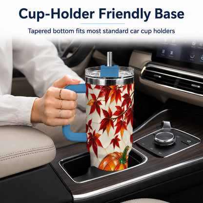 #pl[40oz|Blue] Jeweled Pumpkin Tumbler 40oz, Fall Tumbler, Stainless Steel Travel Cup