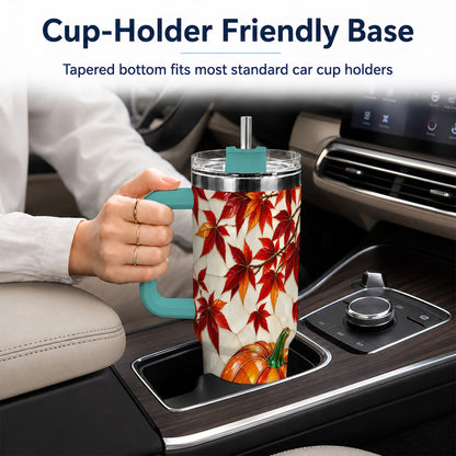 #pl[40oz|Green] Jeweled Pumpkin Tumbler 40oz, Fall Tumbler, Stainless Steel Travel Cup