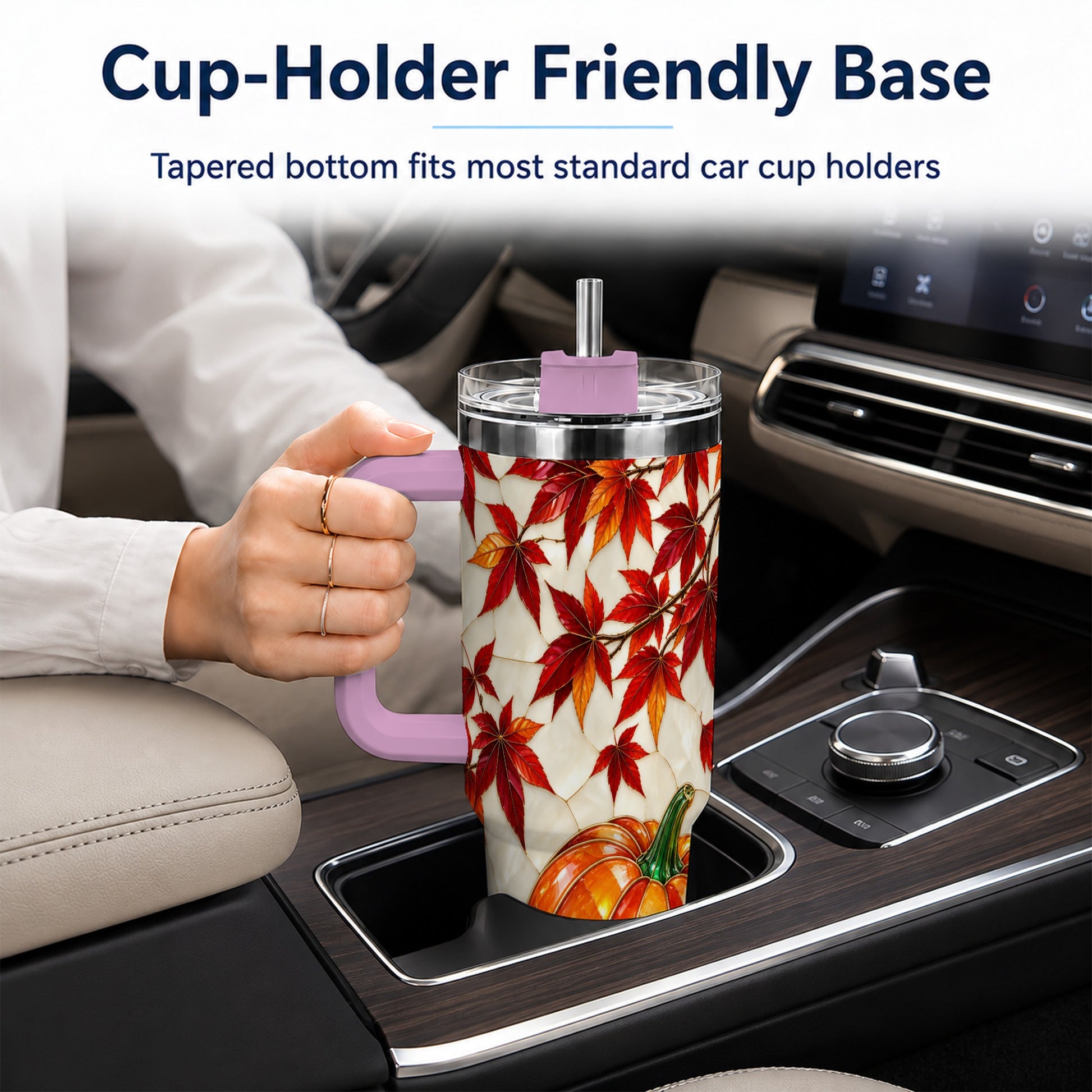 #pl[40oz|Pink] Jeweled Pumpkin Tumbler 40oz, Fall Tumbler, Stainless Steel Travel Cup
