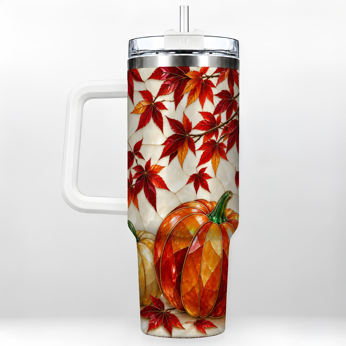 Jeweled Pumpkin Tumbler 40oz, Fall Tumbler, Stainless Steel Travel Cup