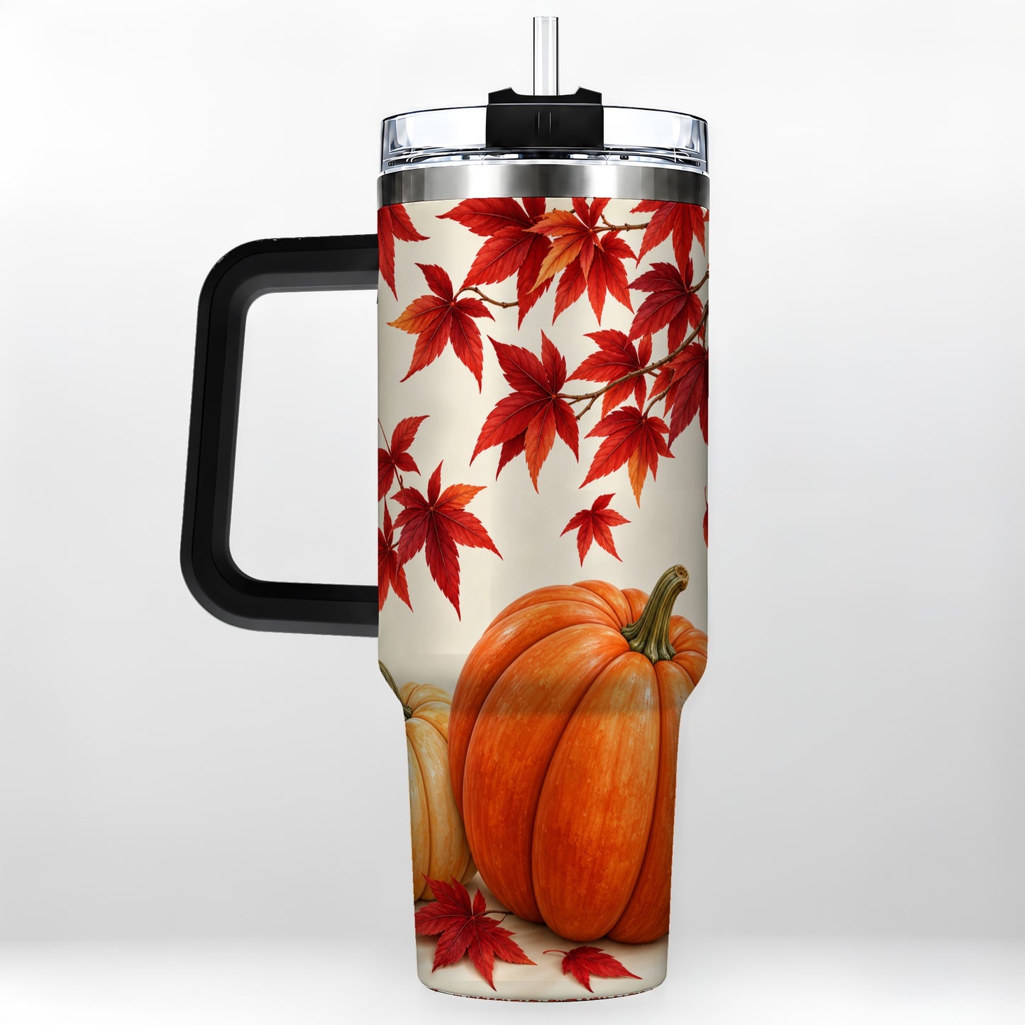 #pl[40oz|Black] Autumn Pumpkin Tumbler 40oz, Harvest Tumbler, Stainless Steel Travel Cup