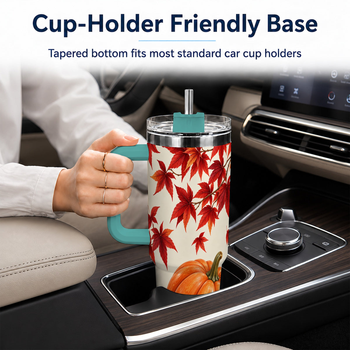 #pl[40oz|Green] Autumn Pumpkin Tumbler 40oz, Harvest Tumbler, Stainless Steel Travel Cup