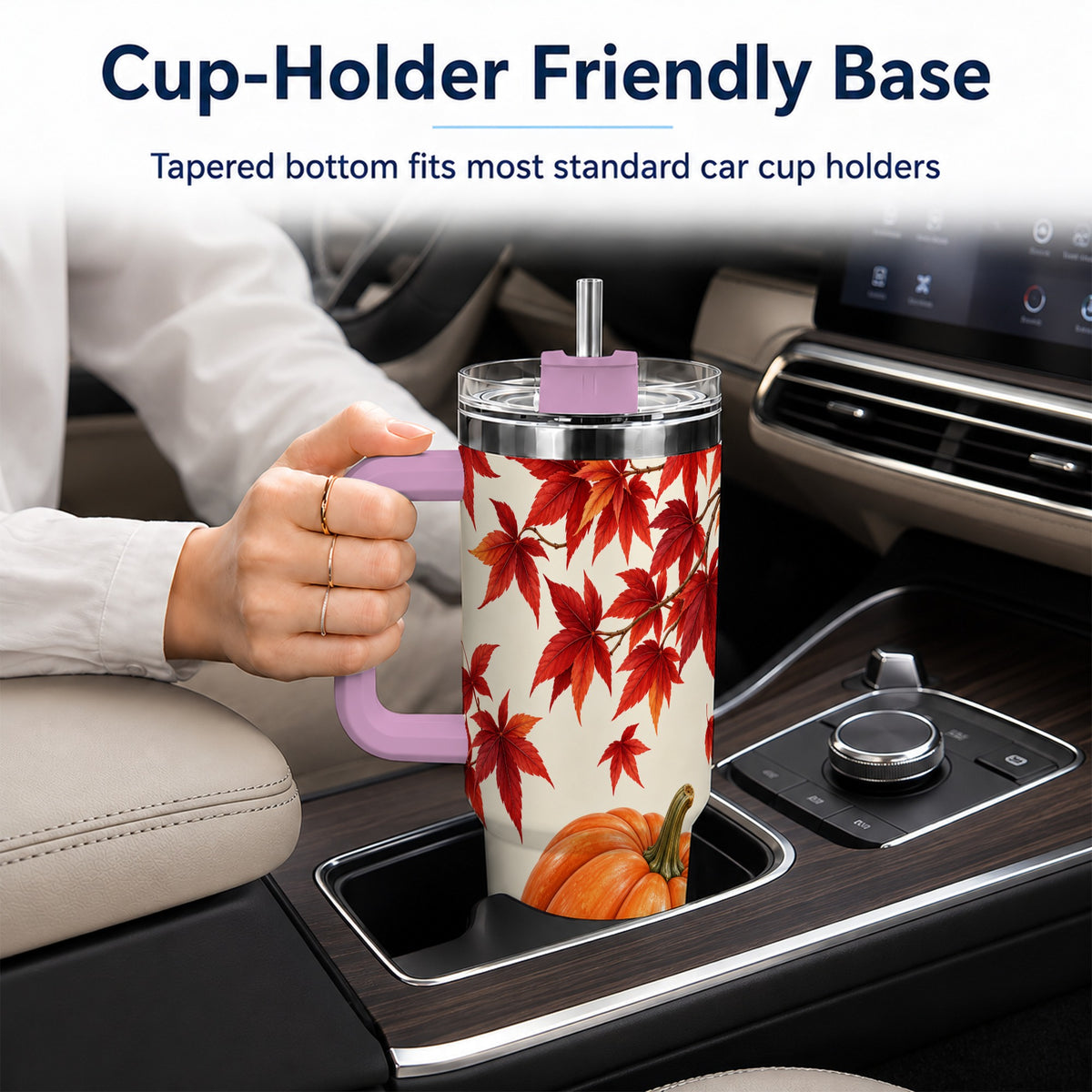 #pl[40oz|Pink] Autumn Pumpkin Tumbler 40oz, Harvest Tumbler, Stainless Steel Travel Cup