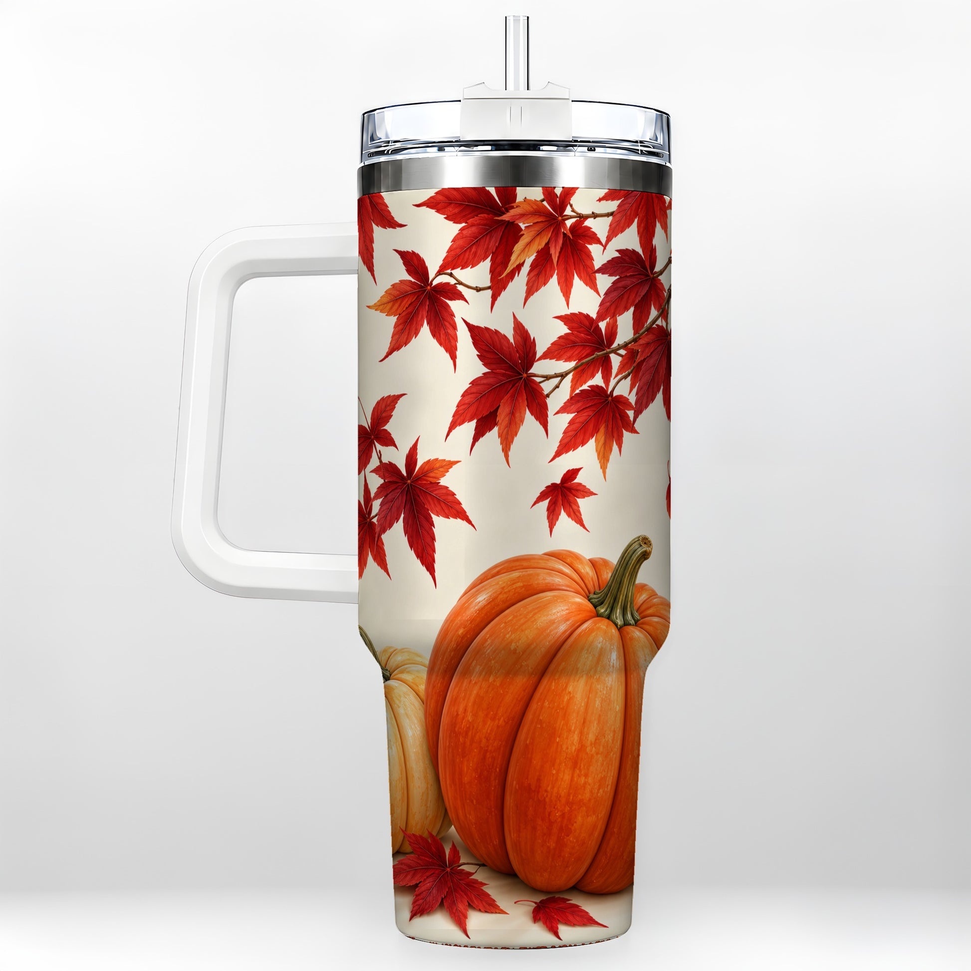 Autumn Pumpkin Tumbler 40oz, Harvest Tumbler, Stainless Steel Travel Cup