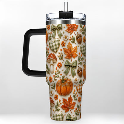 #pl[40oz|Black] Harvest Pumpkin Tumbler 40oz, Autumn Tumbler, Stainless Steel Travel Cup
