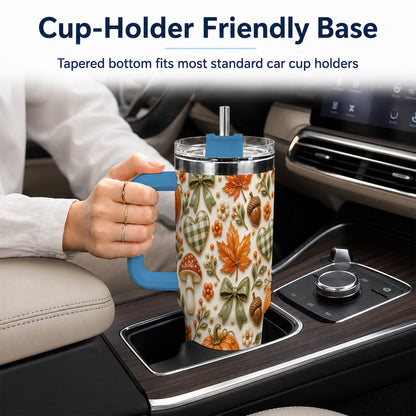 #pl[40oz|Blue] Harvest Pumpkin Tumbler 40oz, Autumn Tumbler, Stainless Steel Travel Cup