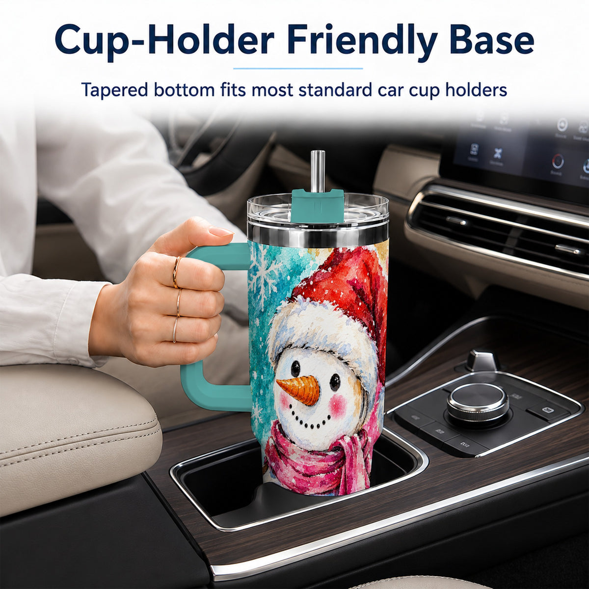 #pl[40oz|Green] Snowman 40oz Tumbler, Santa Hat Tumbler, Stainless Steel Travel Cup