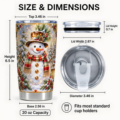 #pl[20oz|Steel] Jeweled Snowman Tumbler 20oz, Christmas Tumbler, Stainless Steel Travel Cup