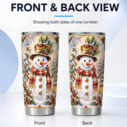 #pl[20oz|Steel] Jeweled Snowman Tumbler 20oz, Christmas Tumbler, Stainless Steel Travel Cup