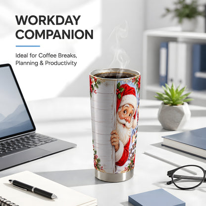 #pl[20oz|Steel] Christmas Santa Tumbler 20oz, Holiday Tumbler, Stainless Steel Travel Cup