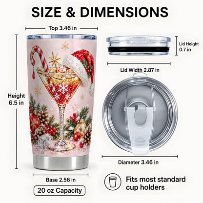 #pl[20oz|Steel] Christmas Martini Tumbler 20oz, Cocktail Tumbler, Stainless Steel Travel Cup