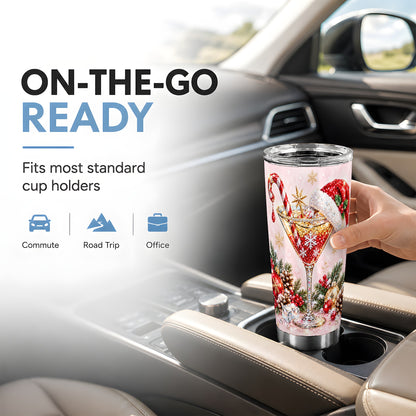 #pl[20oz|Steel] Christmas Martini Tumbler 20oz, Cocktail Tumbler, Stainless Steel Travel Cup