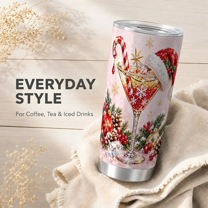 #pl[20oz|Steel] Christmas Martini Tumbler 20oz, Cocktail Tumbler, Stainless Steel Travel Cup