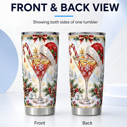 #pl[20oz|Steel] Christmas Cocktail Tumbler 20oz, Holiday Tumbler, Stainless Travel Cup