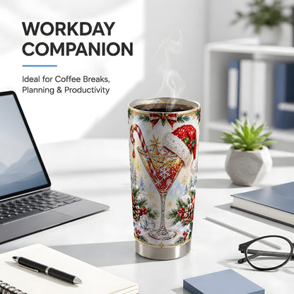 #pl[20oz|Steel] Christmas Cocktail Tumbler 20oz, Holiday Tumbler, Stainless Travel Cup