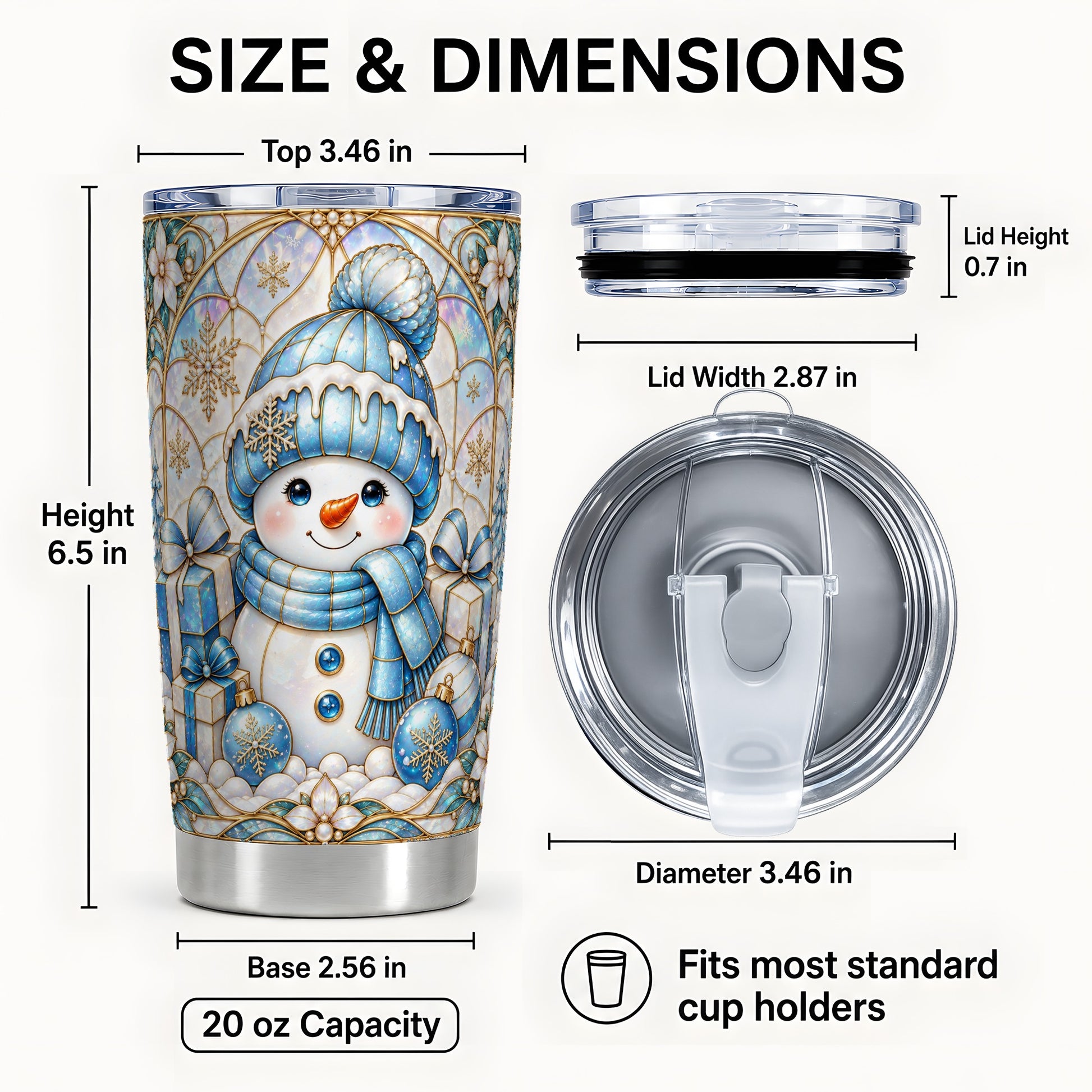 #pl[20oz|Steel] Blue Snowman Tumbler 20oz, Winter Tumbler, Stainless Steel Travel Cup