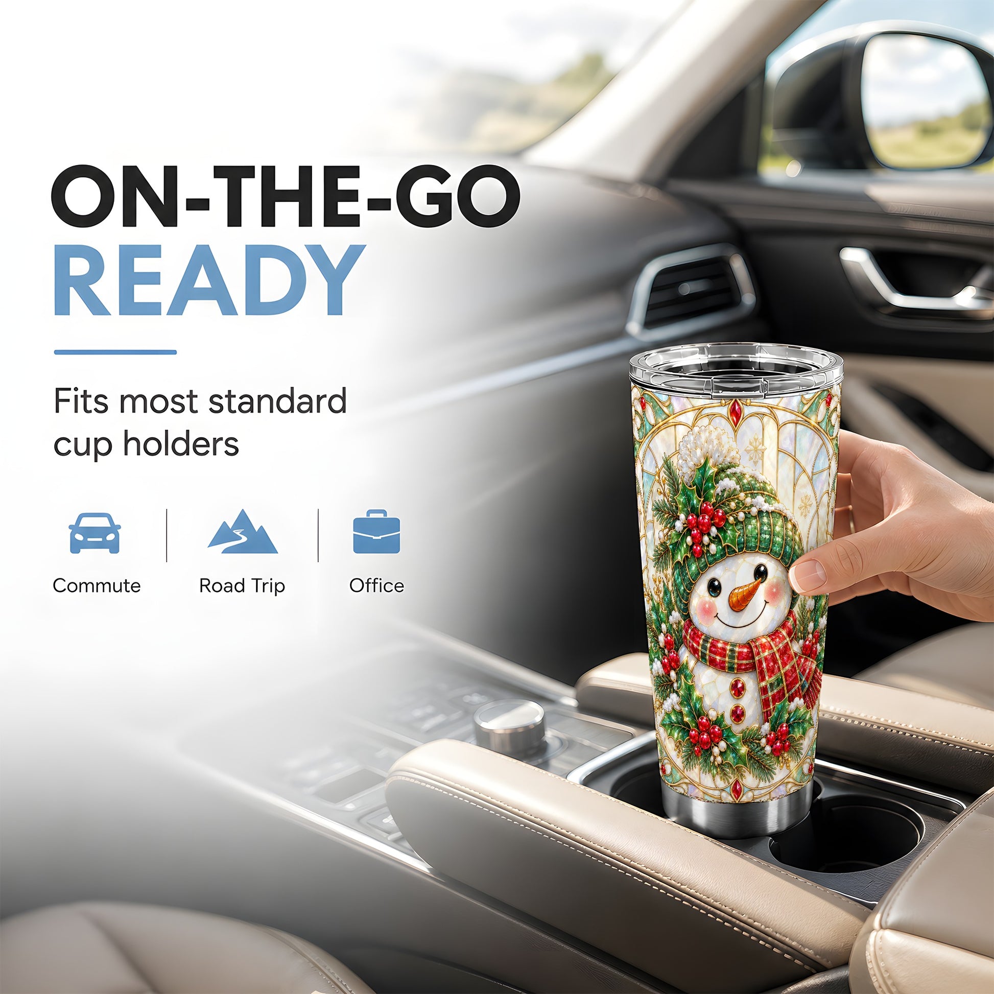 #pl[20oz|Steel] Christmas Snowman Tumbler 20oz, Plaid Tumbler, Stainless Steel Travel Cup
