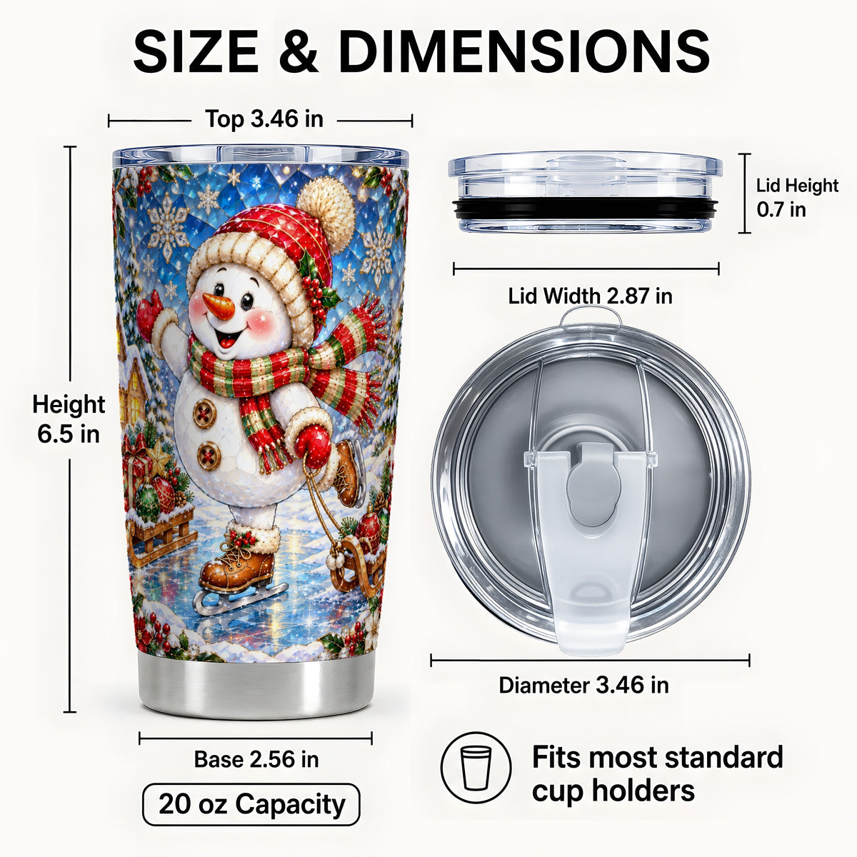 #pl[20oz|Steel] Jeweled Snowman Tumbler 20oz, Winter Tumbler, Stainless Steel Travel Cup