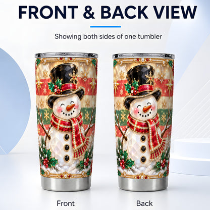 #pl[20oz|Steel] Top Hat Snowman Tumbler 20oz, Winter Tumbler, Stainless Steel Travel Cup