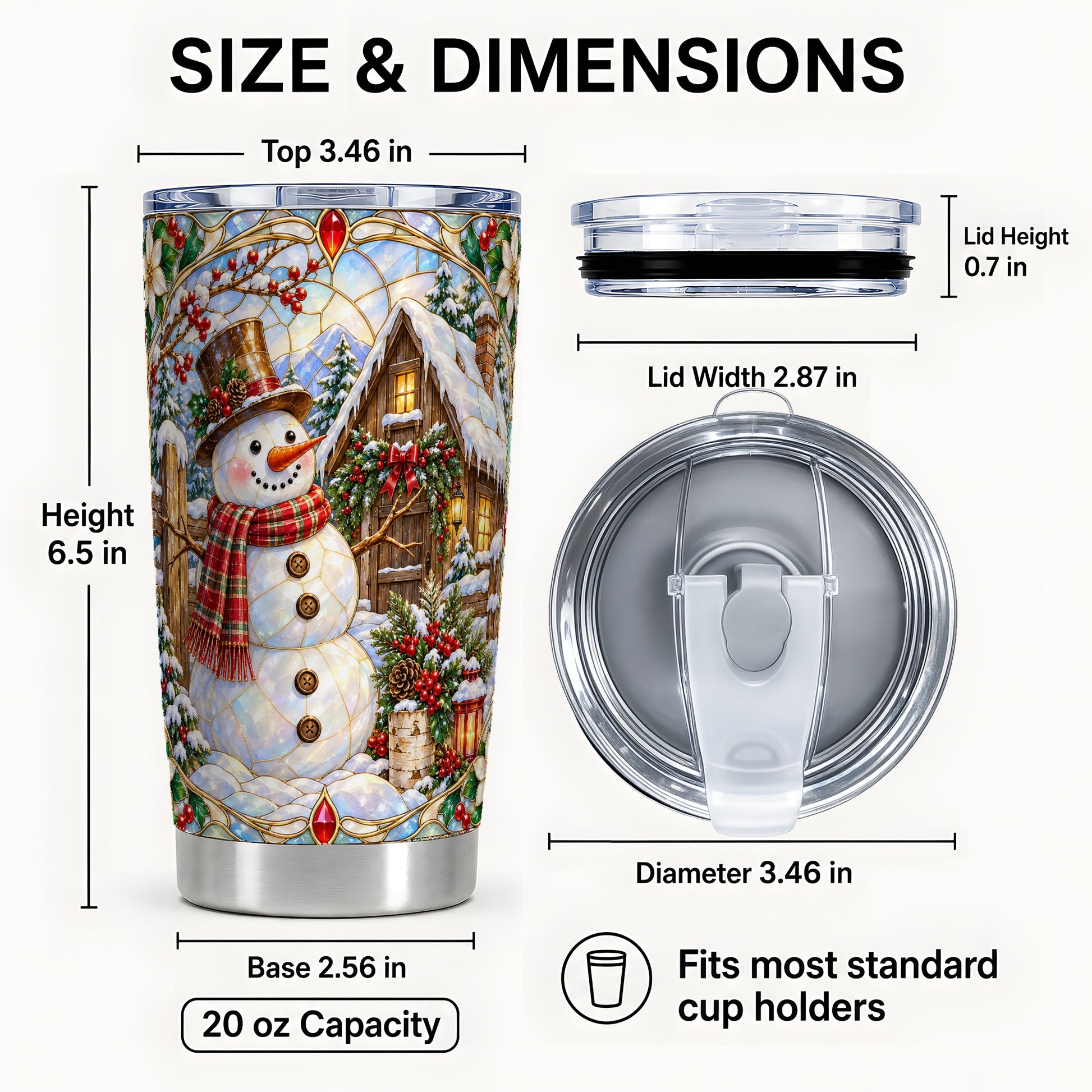 #pl[20oz|Steel] Snowman Cabin Tumbler 20oz, Winter Tumbler, Stainless Steel Travel Cup