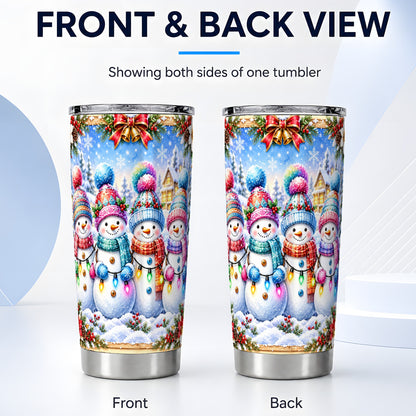 #pl[20oz|Steel] Snowman Friends Tumbler 20oz, Winter Tumbler, Stainless Steel Travel Cup