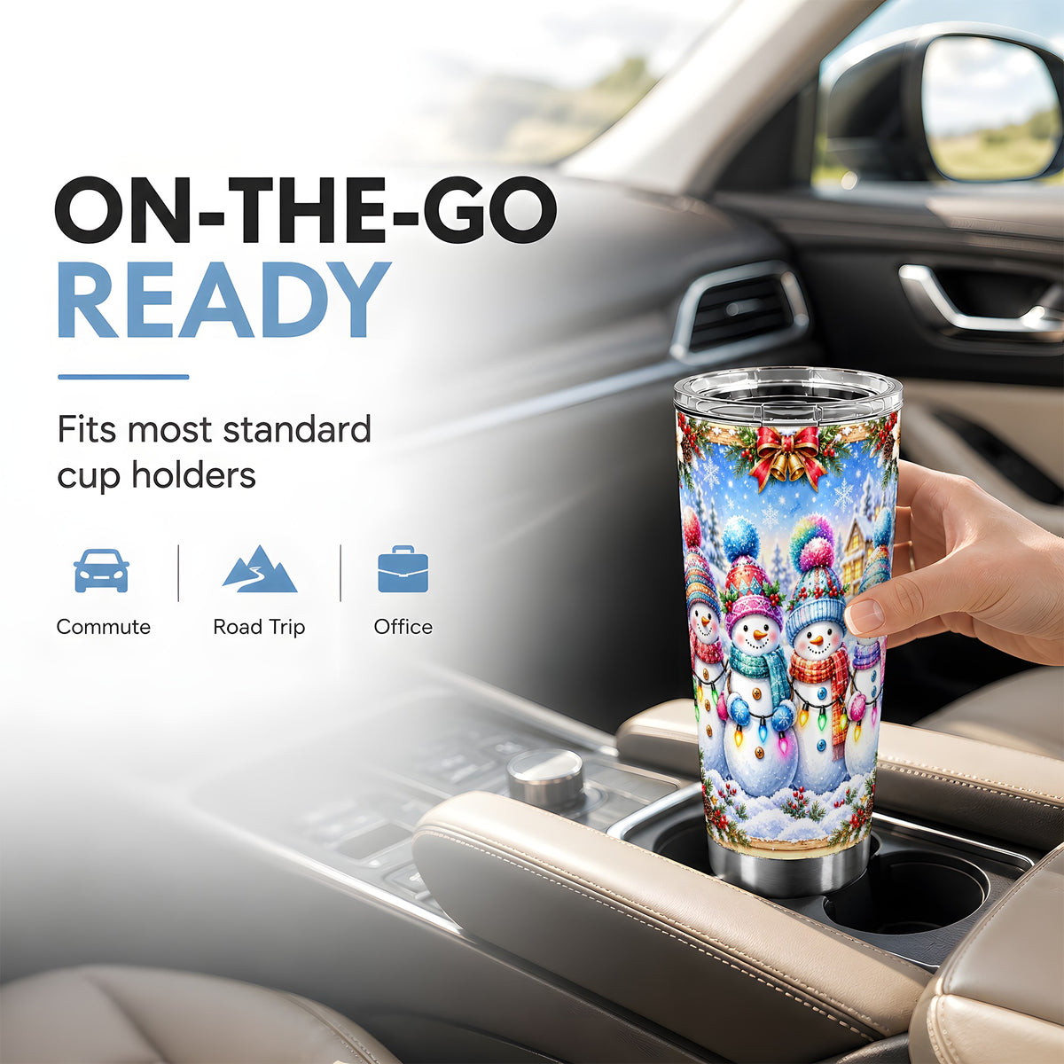 #pl[20oz|Steel] Snowman Friends Tumbler 20oz, Winter Tumbler, Stainless Steel Travel Cup