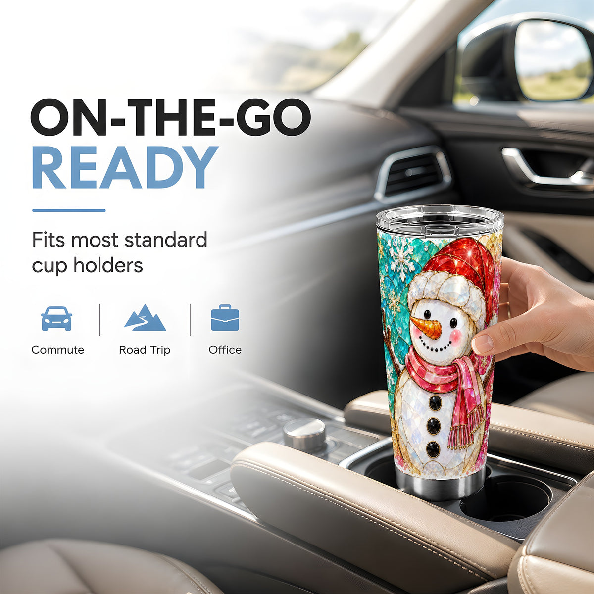 #pl[20oz|Steel] Jeweled Snowman Tumbler 20oz, Winter Tumbler, Stainless Steel Travel Cup
