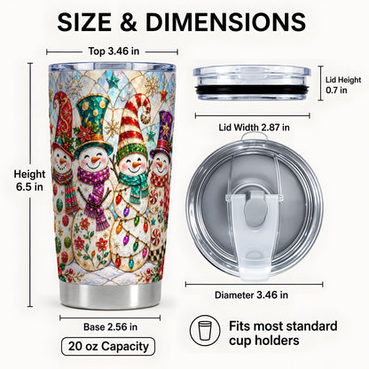 #pl[20oz|Steel] Snowman Family Tumbler 20oz, Christmas Tumbler, Stainless Steel Travel Cup