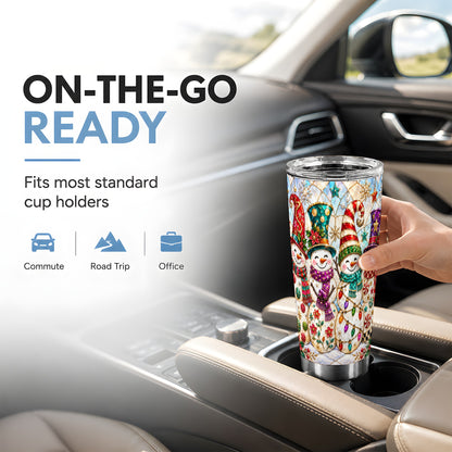 #pl[20oz|Steel] Snowman Family Tumbler 20oz, Christmas Tumbler, Stainless Steel Travel Cup