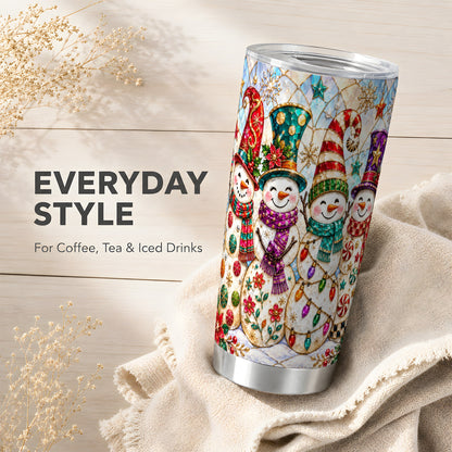 #pl[20oz|Steel] Snowman Family Tumbler 20oz, Christmas Tumbler, Stainless Steel Travel Cup