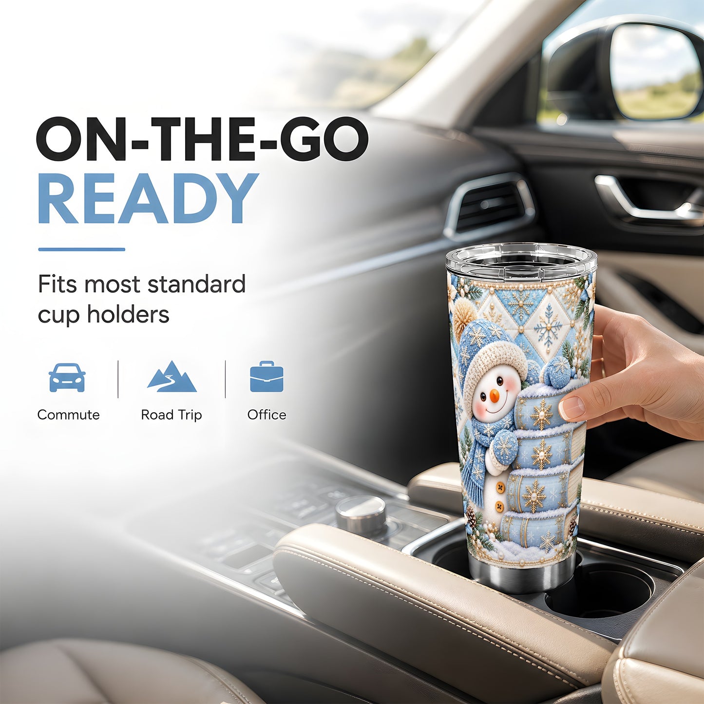 #pl[20oz|Steel] Snowman Books Tumbler 20oz, Winter Tumbler, Stainless Steel Travel Cup