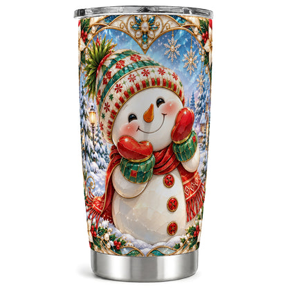 Christmas Snowman Tumbler 20oz, Winter Tumbler, Stainless Steel Travel Cup