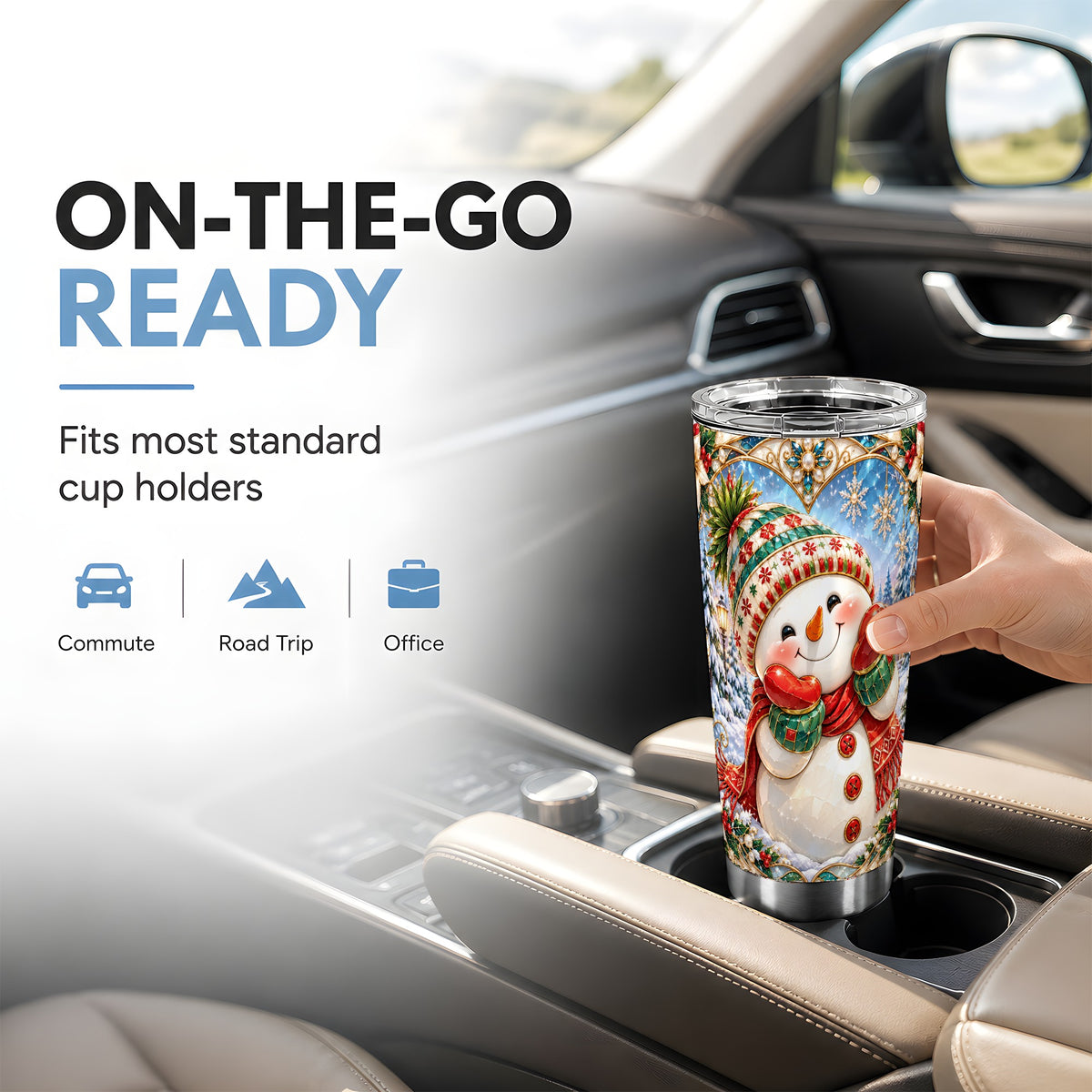 #pl[20oz|Steel] Christmas Snowman Tumbler 20oz, Winter Tumbler, Stainless Steel Travel Cup