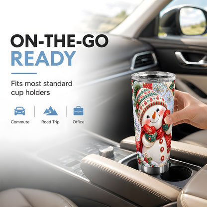 #pl[20oz|Steel] Cute Snowman Tumbler 20oz, Christmas Tumbler, Stainless Steel Travel Cup