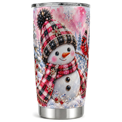 Jeweled Snowman Tumbler 20oz, Cardinal Tumbler, Stainless Steel Travel Cup