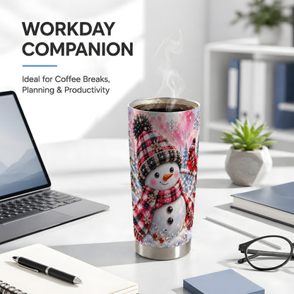 #pl[20oz|Steel] Jeweled Snowman Tumbler 20oz, Cardinal Tumbler, Stainless Steel Travel Cup