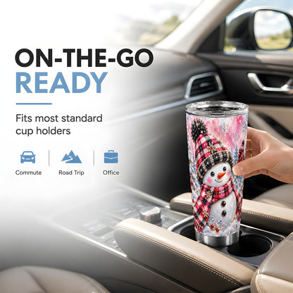 #pl[20oz|Steel] Jeweled Snowman Tumbler 20oz, Cardinal Tumbler, Stainless Steel Travel Cup