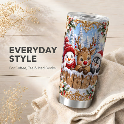 #pl[20oz|Steel] Winter Friends Tumbler 20oz, Christmas Tumbler, Stainless Steel Travel Cup