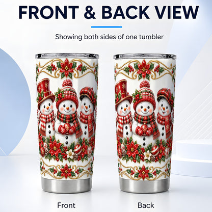 #pl[20oz|Steel] Snowman Tumbler 20oz, Holly Tumbler, Stainless Steel Travel Cup