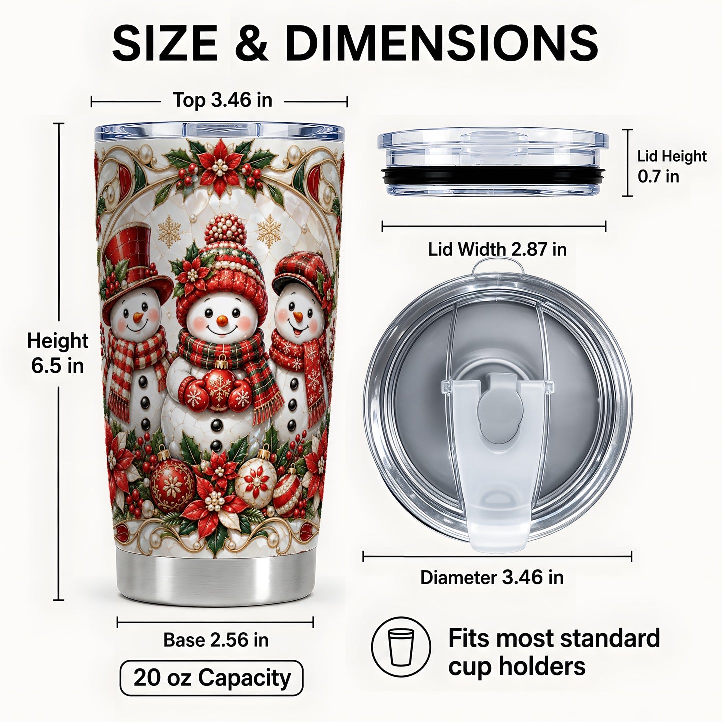 #pl[20oz|Steel] Snowman Tumbler 20oz, Poinsettia Tumbler, Stainless Steel Travel Cup